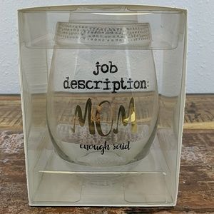 NWT Prime Design Stemlessom Wine Glass Black Gold